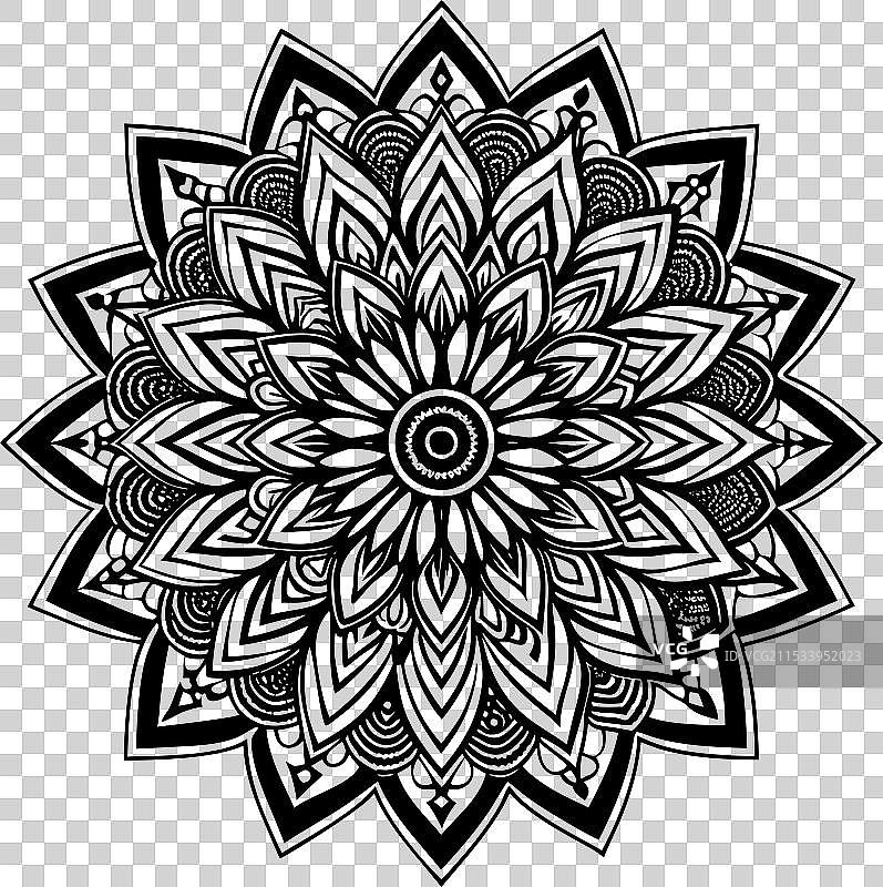 美丽的曼荼罗涂色书中的曼荼罗图片素材