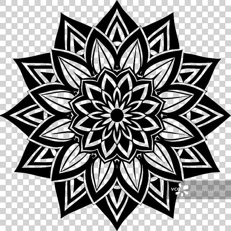 美丽的曼荼罗涂色书中的曼荼罗图片素材