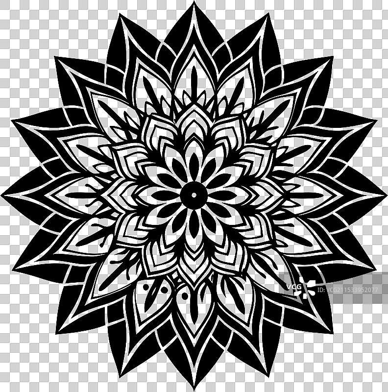 美丽的曼荼罗涂色书中的曼荼罗图片素材