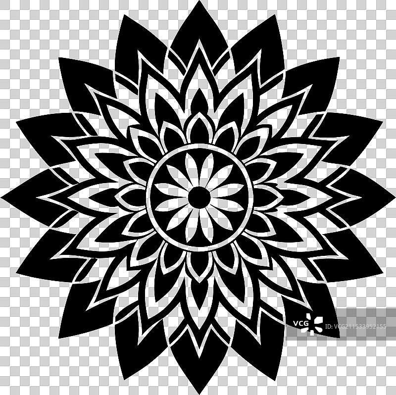 美丽的曼荼罗涂色书中的曼荼罗图片素材