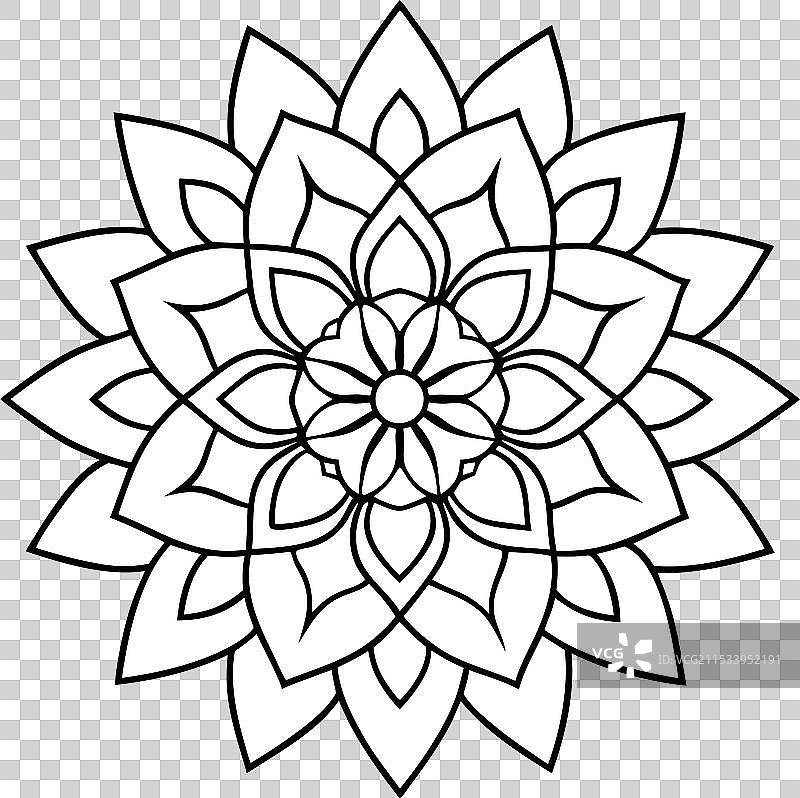 美丽的曼荼罗涂色书中的曼荼罗图片素材
