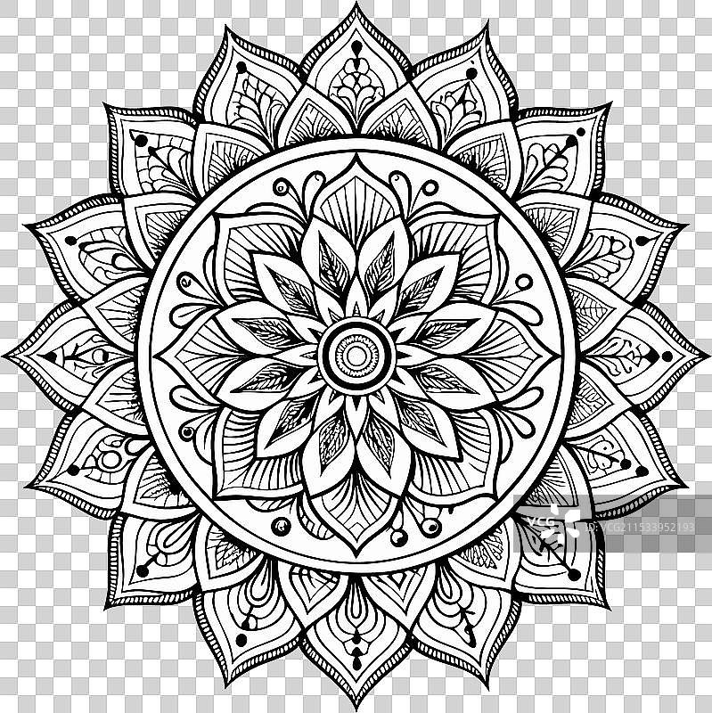 美丽的曼荼罗涂色书曼荼罗图片素材