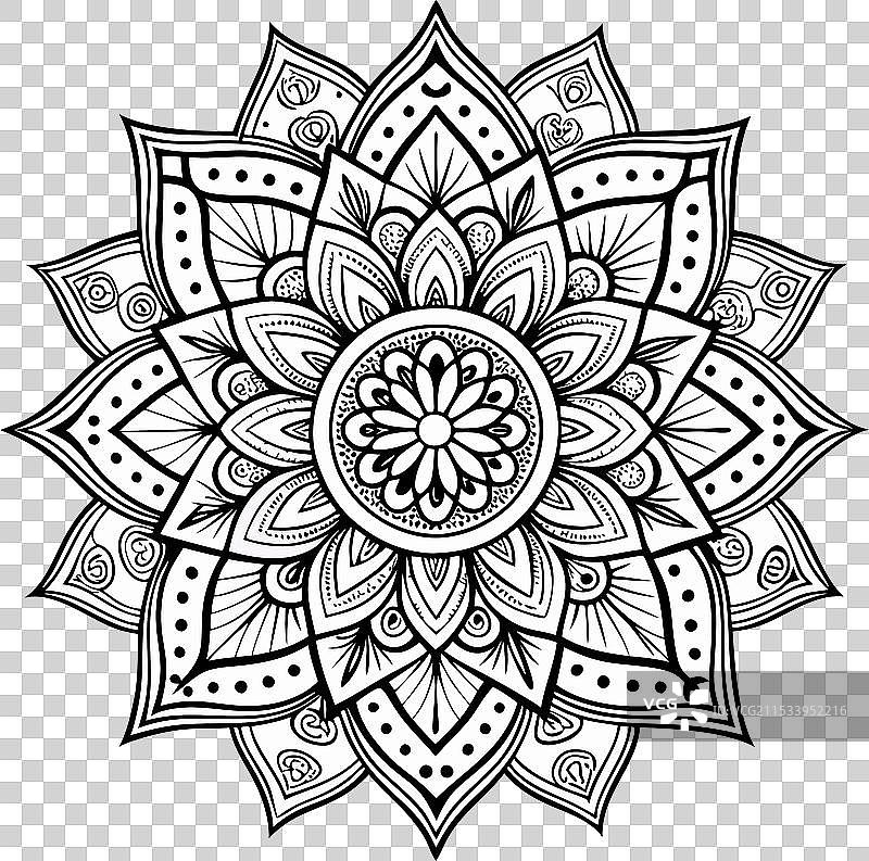美丽的曼荼罗涂色书曼荼罗图片素材