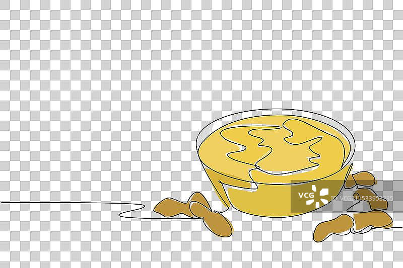 连续一笔画的奶油花生酱图片素材