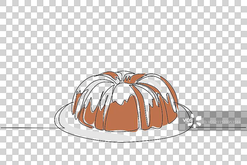 连续一笔画的香草磅蛋糕图片素材