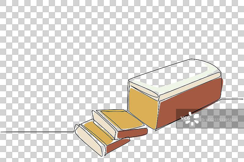 单线条绘制的香草磅蛋糕图片素材