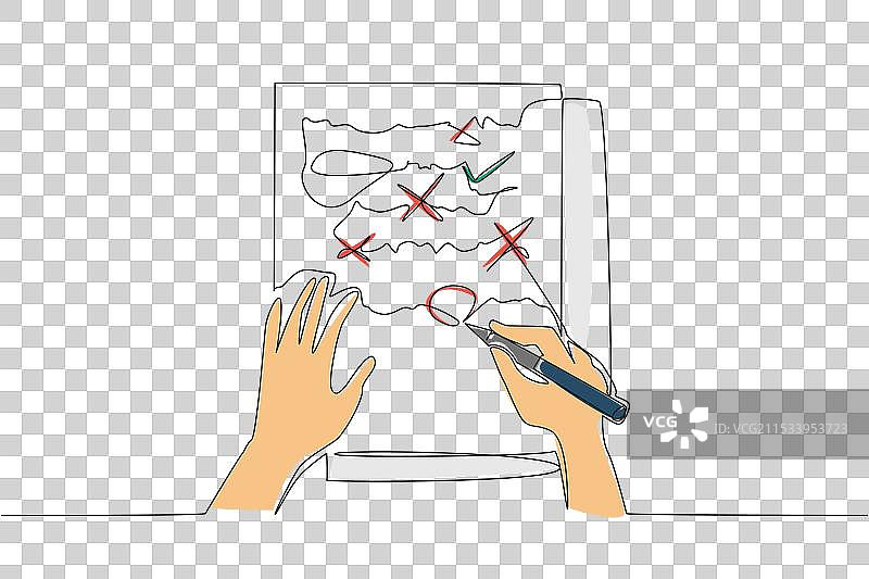 一笔画的手写文字在纸上图片素材