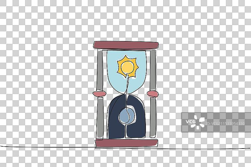 单线条绘制的沙漏作为标记图片素材