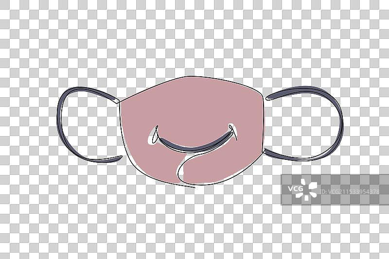 连续一笔画面具的脸部图片素材