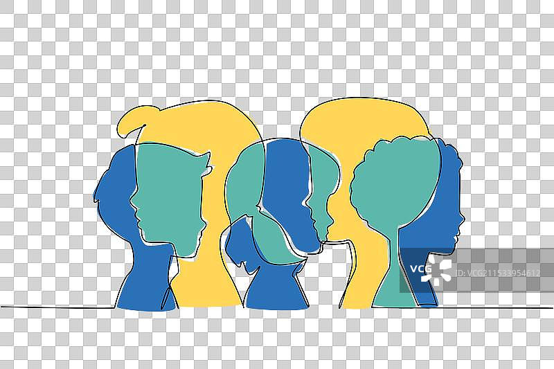 单一连续线条绘制的轮廓图片素材