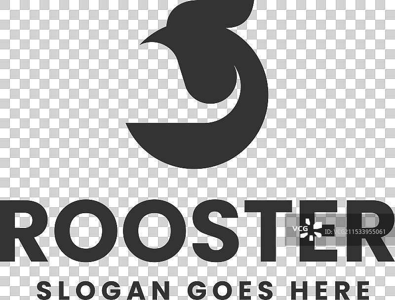 复古风格的公鸡姿势标志图片素材