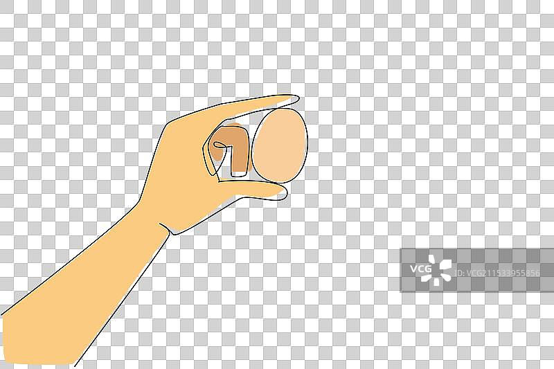 一笔画的鸡蛋被……图片素材