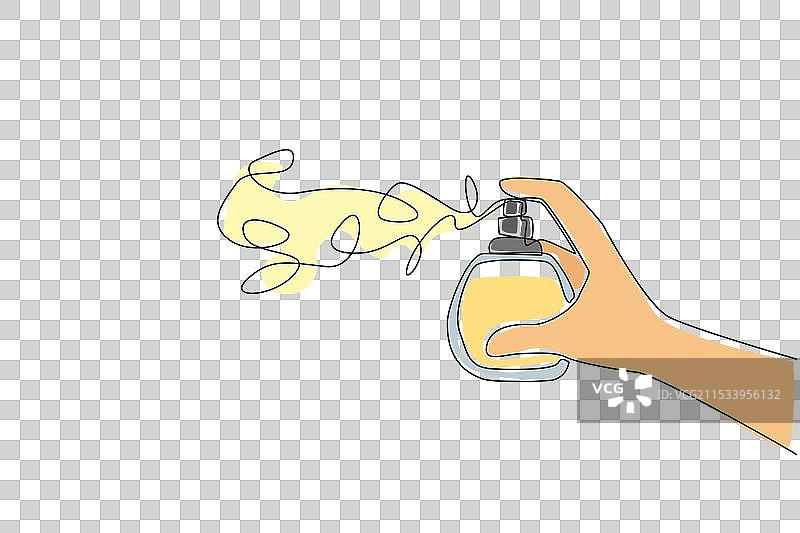 单线条手喷香水图案图片素材