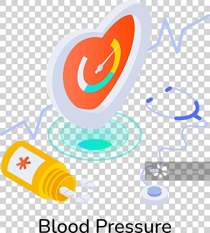 基础RGB血压图标，等距风格图片素材