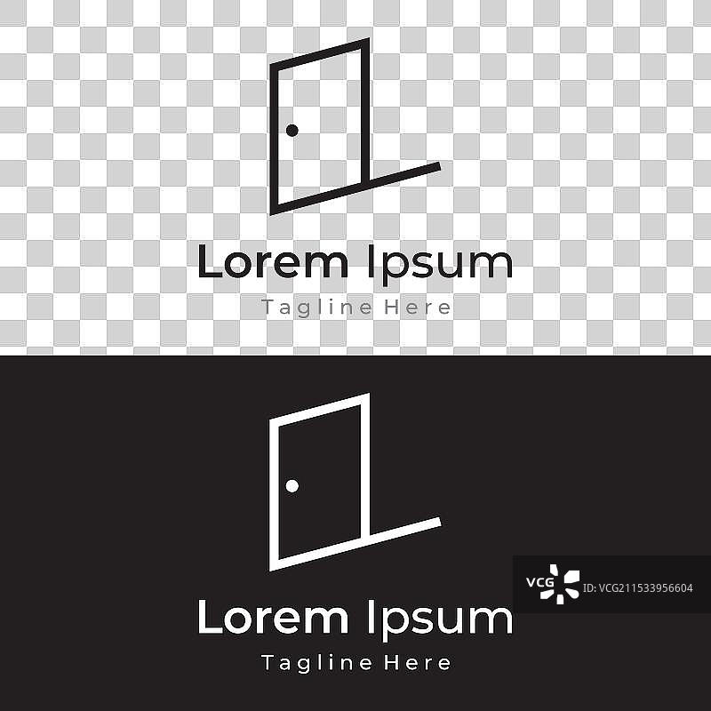 简单的开放门抽象logo设计室内图片素材