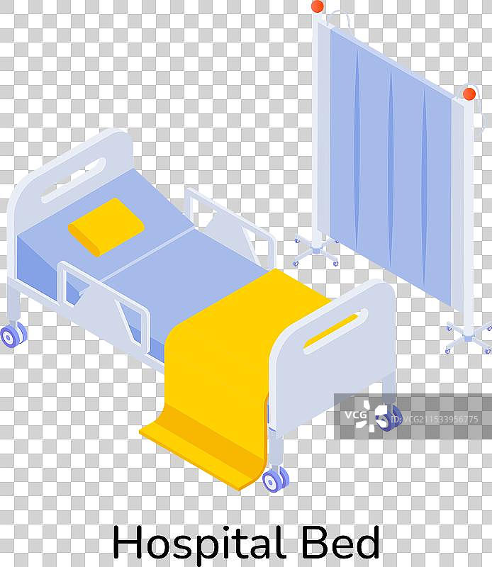 基础RGB医院床图标，等距风格图片素材