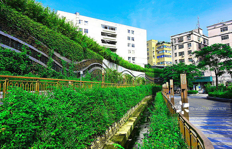 现代城市建筑与绿化图片素材