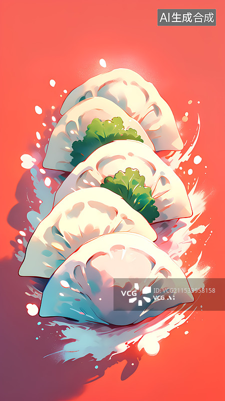 【AI数字艺术】饺子插画图片素材