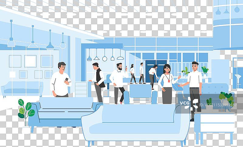 现代购物中心室内家居家具店人群图片素材