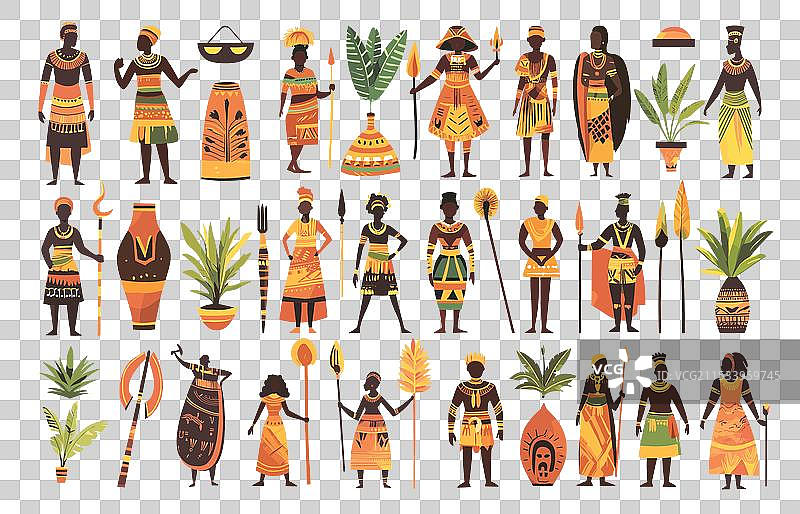 非洲文化的民族文化特征集合图片素材