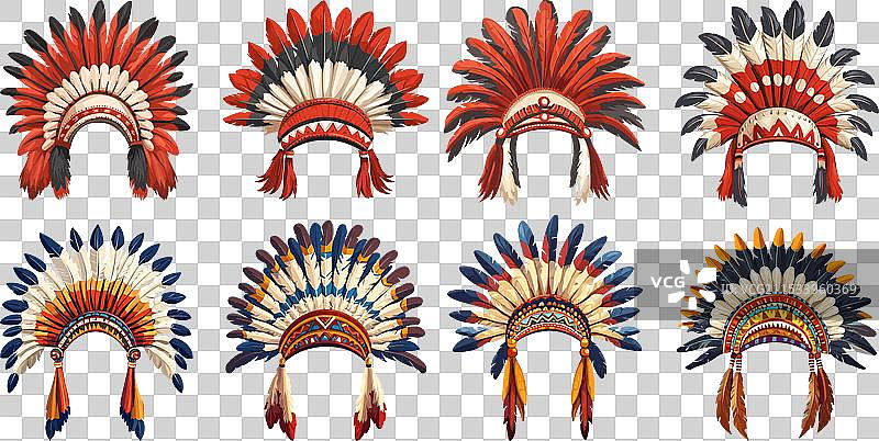 印度人头饰 美洲土著 羽毛 部落图片素材