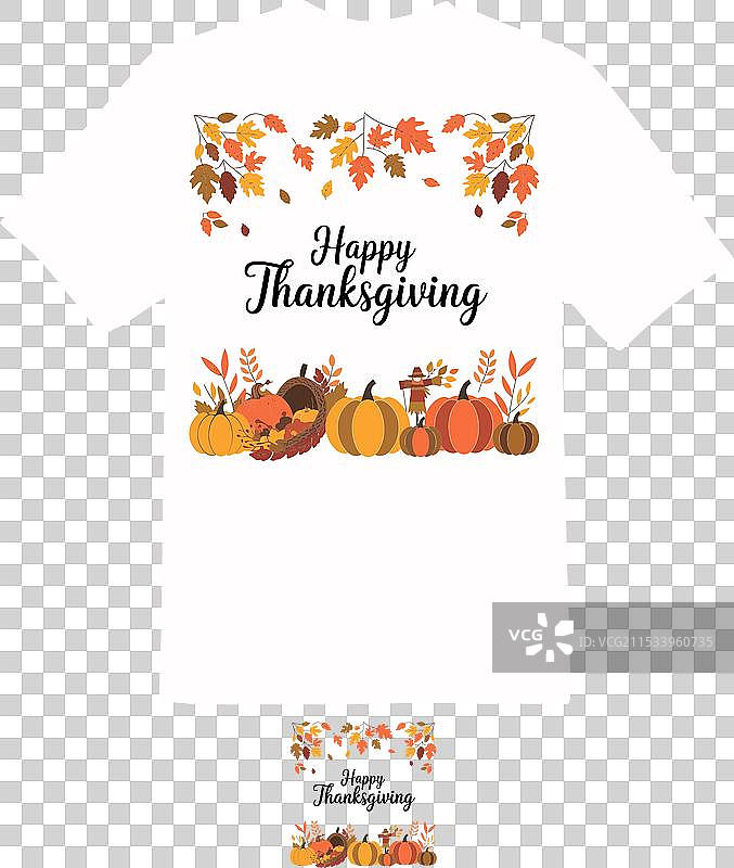 深情的感恩节祝福T恤图片素材