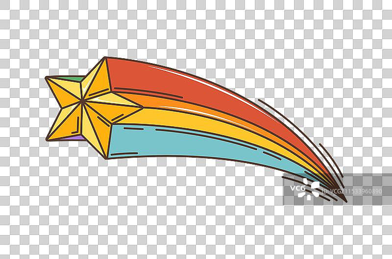 卡通复古迷幻嬉皮士流星符号图片素材