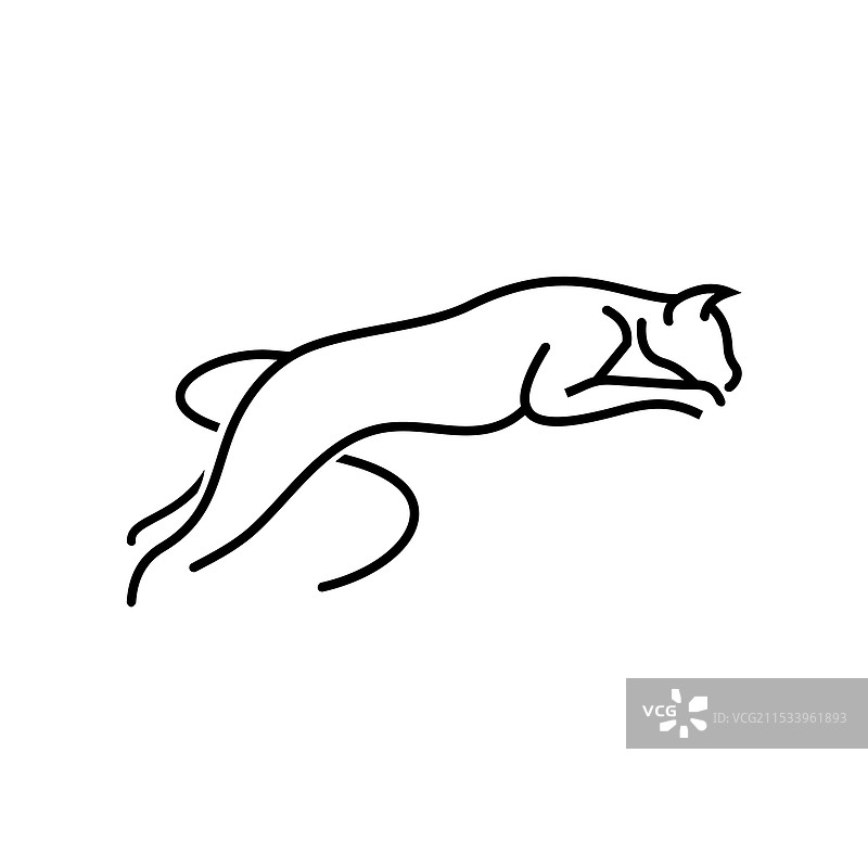 猎豹线条艺术logo设计图片素材