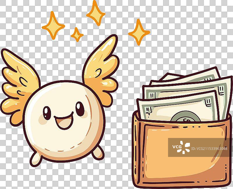 钱包里飞出的钞票象征着消费图片素材