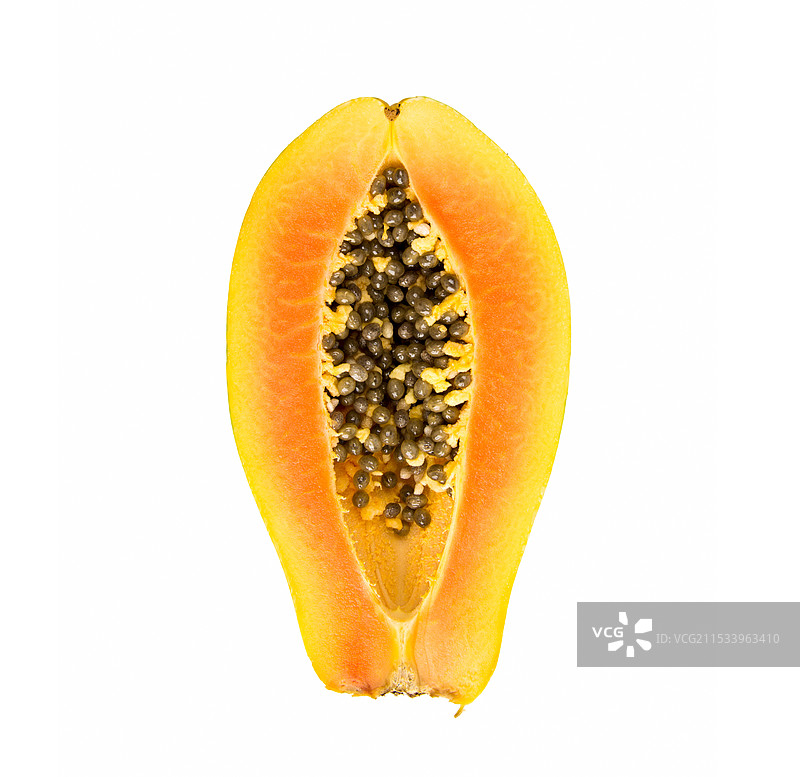 新鲜的成熟木瓜孤立在白色背景上图片素材