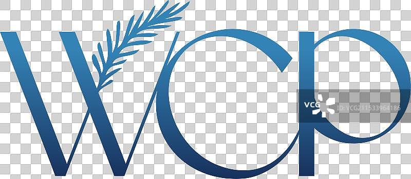 现代奢华的首字母WCP信头单色标志图片素材