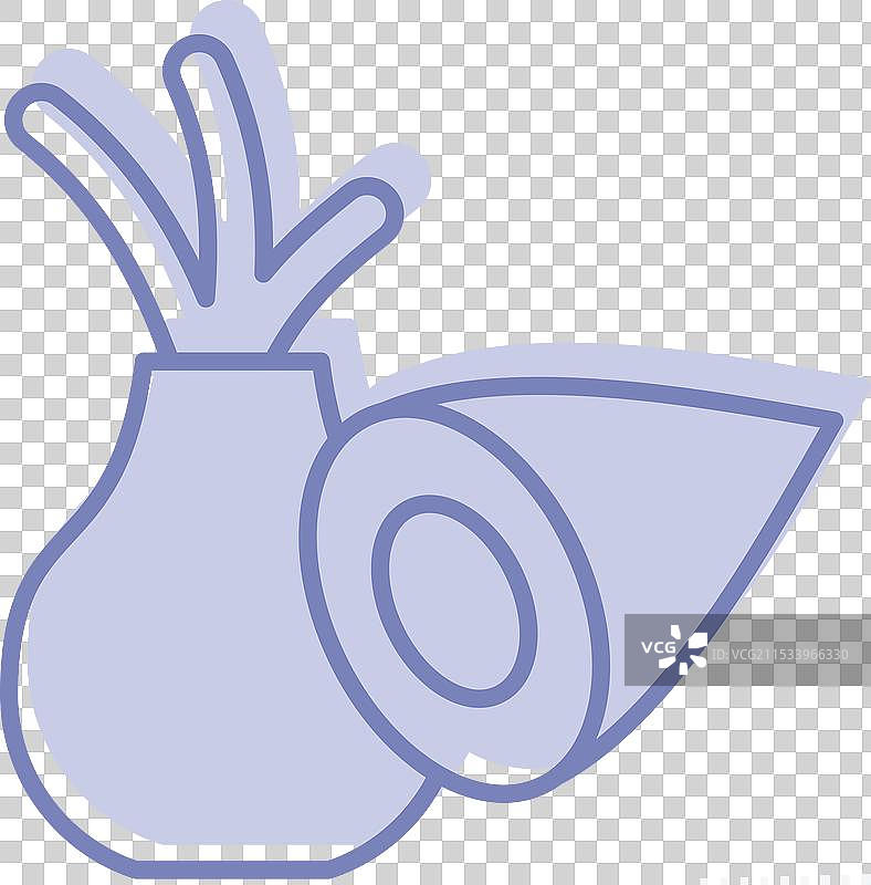 与素食符号相关的洋葱图标，双色风格图片素材