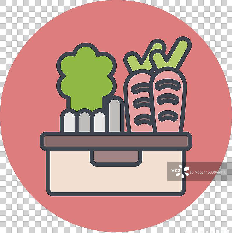 与素食符号相关的蔬菜图标，颜色搭配图片素材