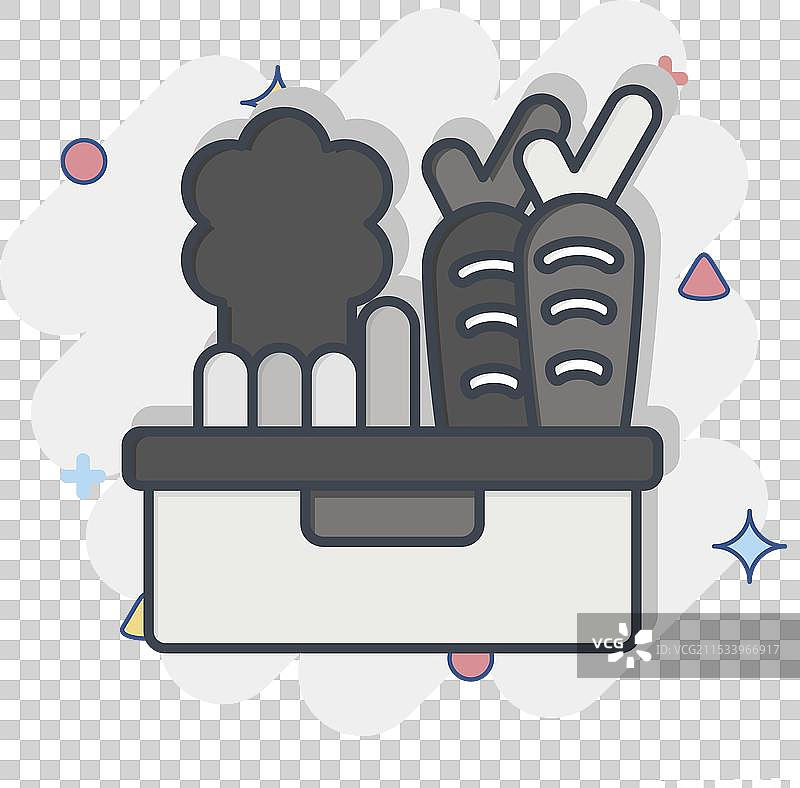 与素食符号相关的蔬菜图标漫画图片素材