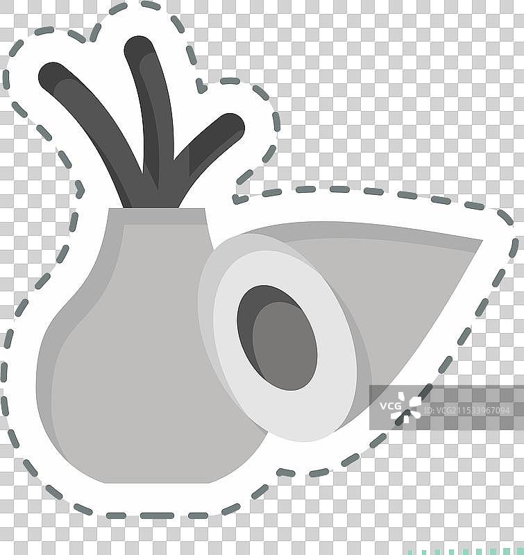 与素食符号相关的切洋葱贴纸线条图片素材