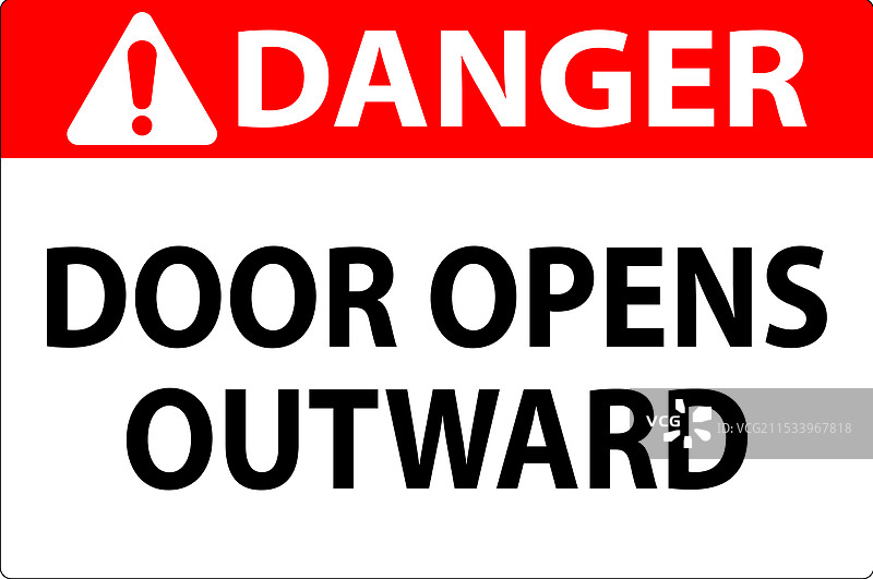危险标志：门向外开启图片素材