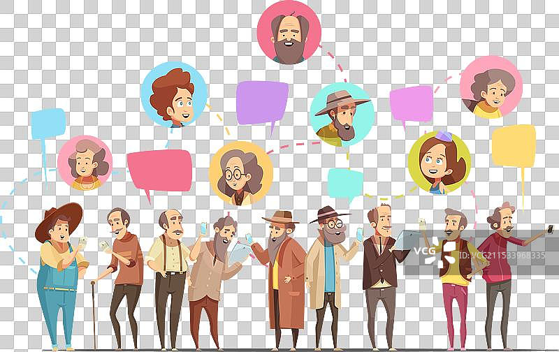 老年男性在线卡通创作图片素材