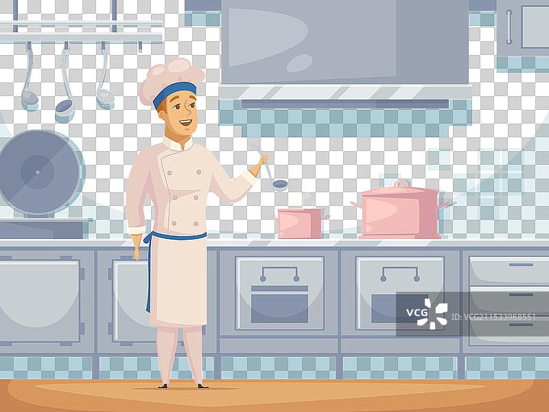 船上厨师卡通角色横幅图片素材