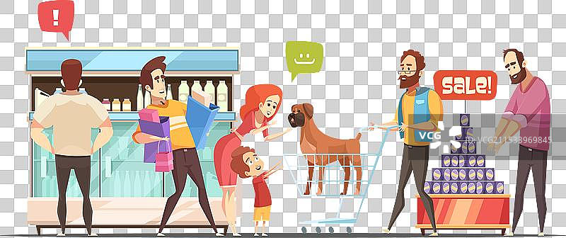 超市设计概念中的家庭图片素材