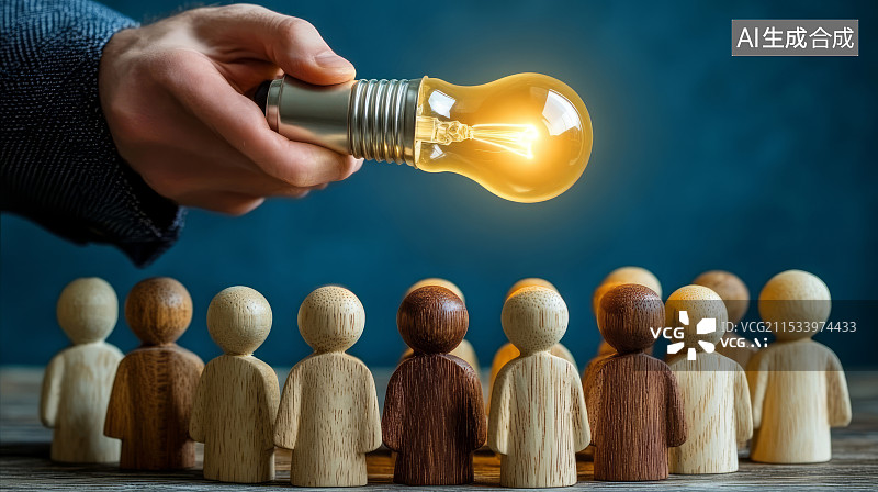 【AI数字艺术】企业团队头脑风暴创新想法灵感概念图片素材