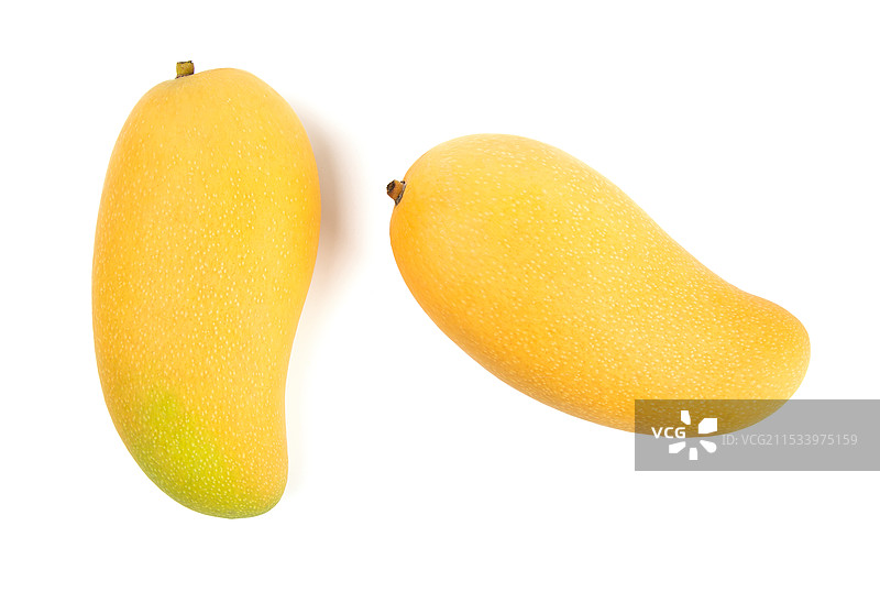 新鲜的金煌芒果孤立在白色背景上图片素材