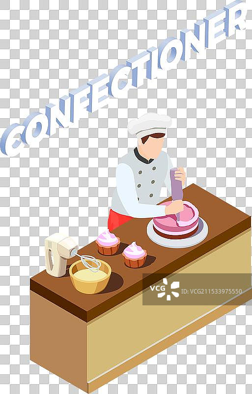 糕点厨师等距背景图片素材