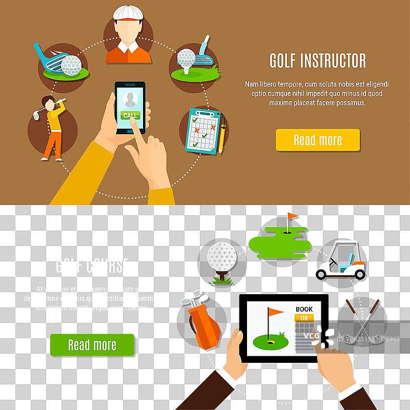 预订高尔夫球场和教练的横幅图片素材