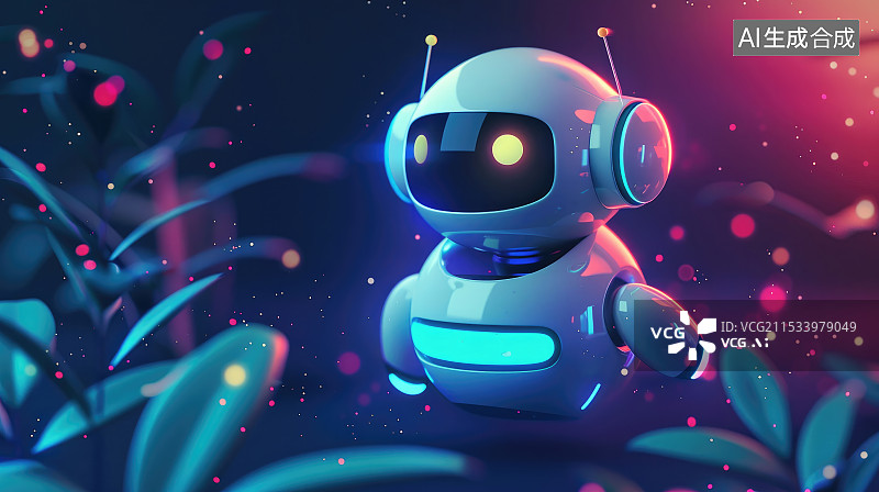 【AI数字艺术】迷你的小型机器人图片素材