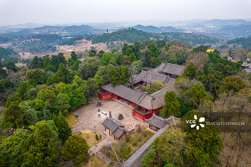 中国四川省德阳市罗江区庞统祠墓图片素材