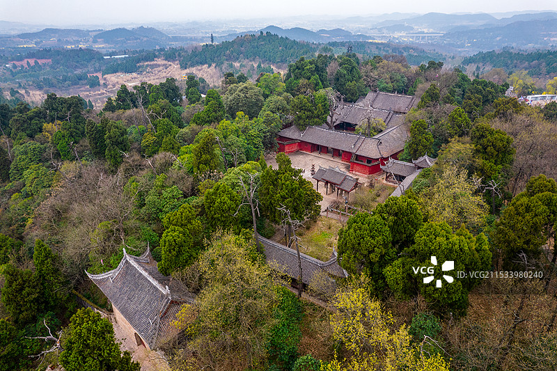 中国四川省德阳市罗江区庞统祠墓图片素材