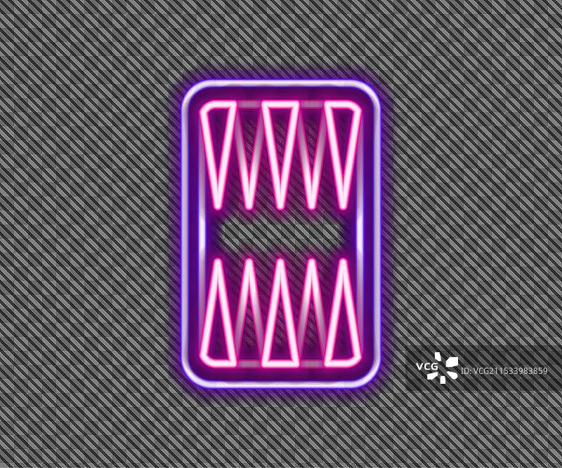 发光的霓虹线背棋盘图标图片素材
