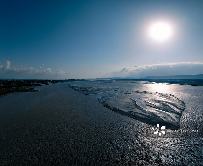 山西省运城市芮城县风陵渡镇黄河与滩涂图片素材