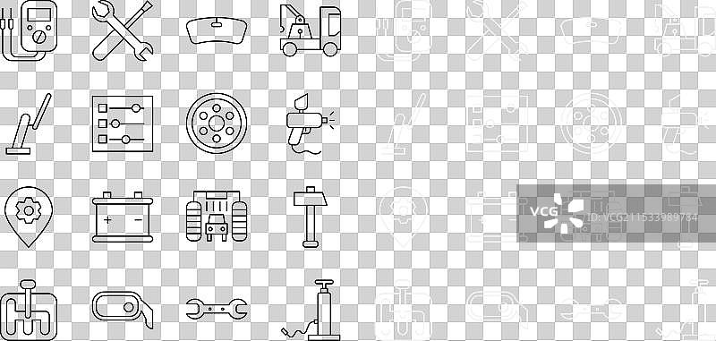 汽车轮胎充气泵、锤子、喷漆枪套件图片素材