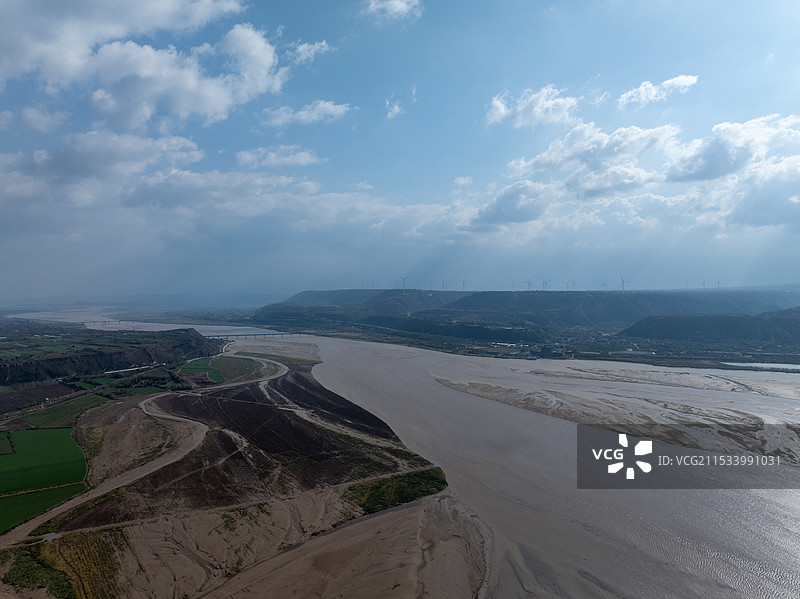 山西省渭南市潼关县黄河风景区大场景图片素材